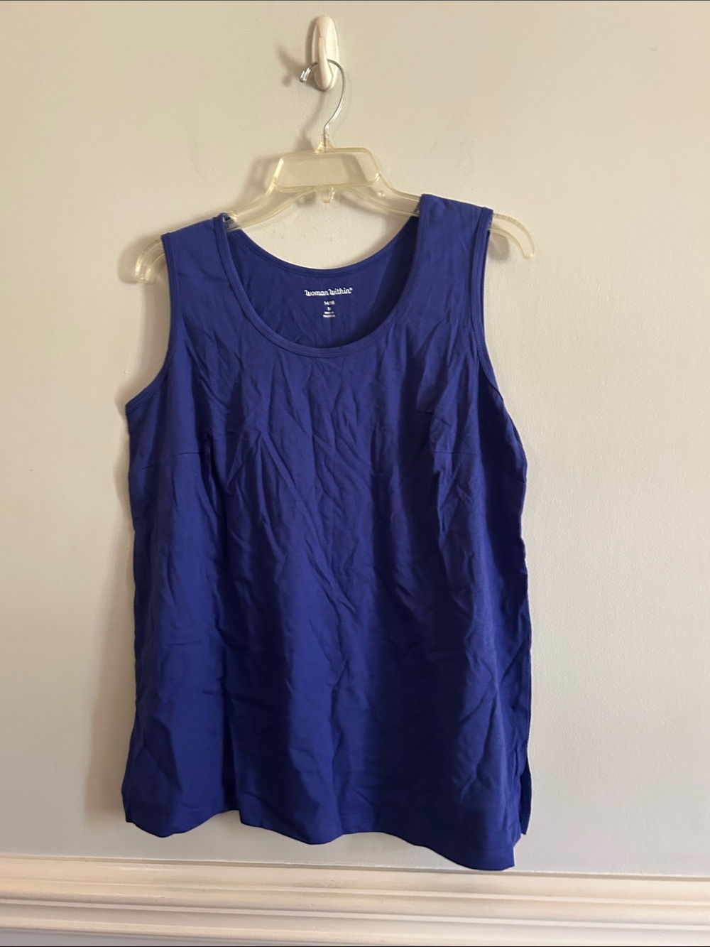Woman Within Royal Blue Scoop Neck Tank Top